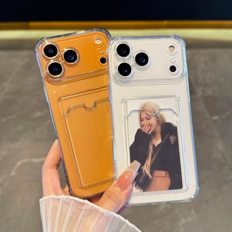 Quality Phone Accessories - Funda Transparente con Ranura para Tarjetas