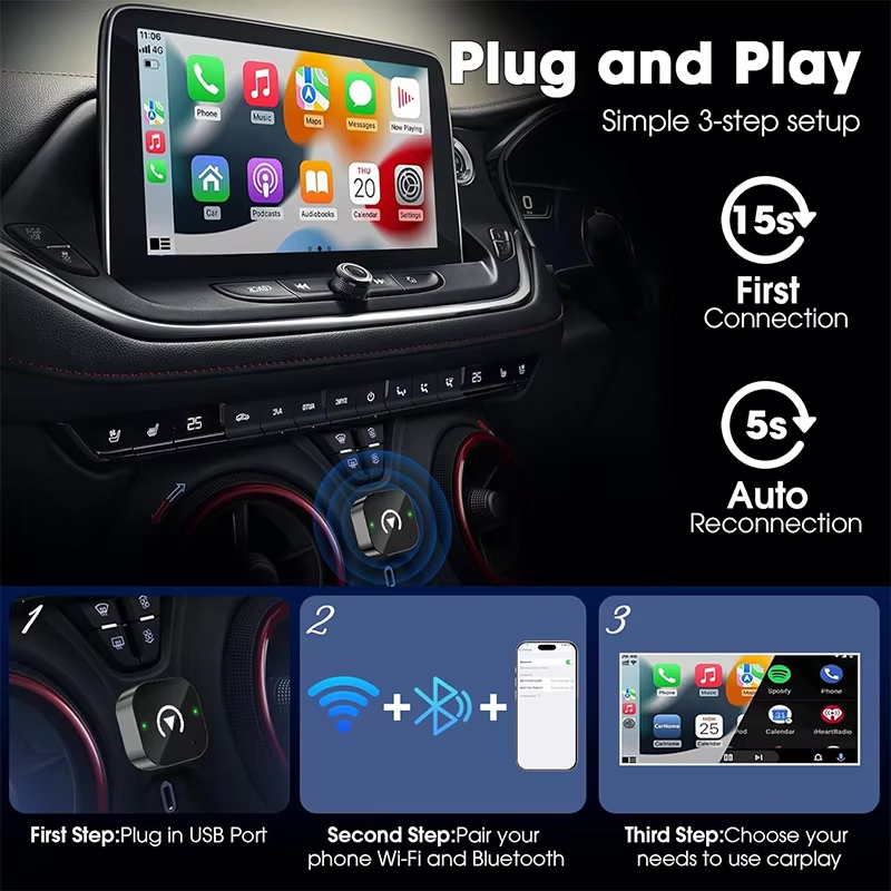 Adaptador Inalámbrico CarPlay  - Quality Phone Accessories reseña y precio